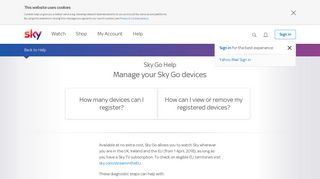 Manage your Sky Go devices | Sky.com