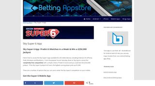 Sky Super 6 App Download - Soccer Saturday Super 6 - Betting Apps