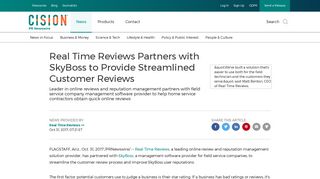 Real Time Reviews Partners with SkyBoss to Provide Streamlined ...