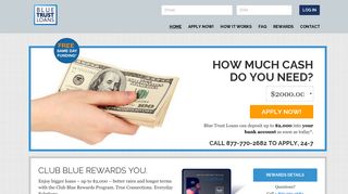 Payday Loan Alternative - Blue Trust Loans Up to $2000!