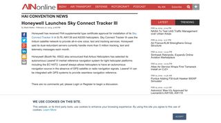 Honeywell Launches Sky Connect Tracker III | News: Aviation ...