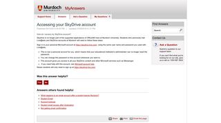 Accessing your SkyDrive account - MyAnswers