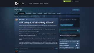 How to login to an existing account :: Skyforge ... - Steam Community