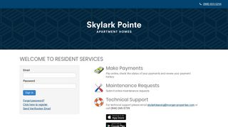 Login to Skylark Pointe Resident Services | Skylark Pointe - RENTCafe