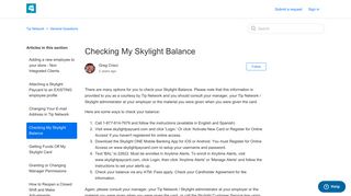 Checking My Skylight Balance – Tip Network