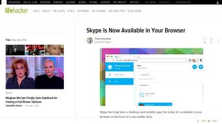 Skype Is Now Available in Your Browser - Lifehacker