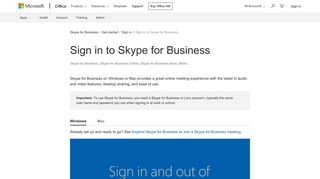 Sign in to Skype for Business - Office Support