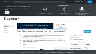 Does Skype automatically save chat history to the cloud? - Super User