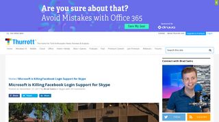Microsoft is Killing Facebook Login Support for Skype - Thurrott.com