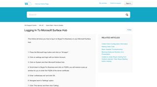 Logging In To Microsoft Surface Hub – VIA Support Centre
