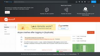 skype crashes after logging in - Ask Ubuntu