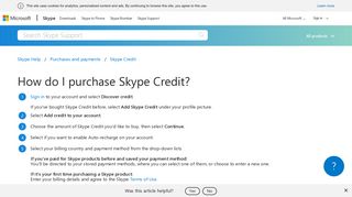 How do I purchase Skype Credit? | Skype Support