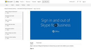 Video: Sign in and out of Skype for Business - Skype for Business