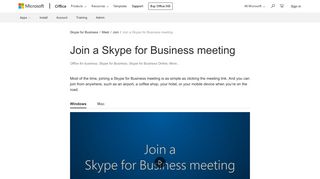 Join a Skype for Business meeting - Office Support