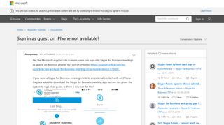 Sign in as guest on iPhone not available? - Microsoft Tech Community ...