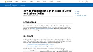 How to troubleshoot sign-in issues in Skype for Business Online