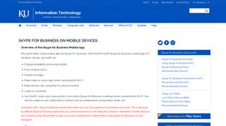 Skype for Business on Mobile Devices | Information Technology