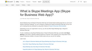 What is Skype Meetings App (Skype for Business Web App)? - Office ...