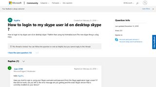 How to login to my skype user id on desktop skype ? - Microsoft ...