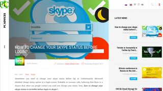 How to change your skype status before login?.. - PC Advices