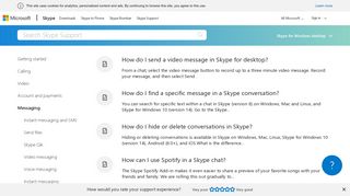 Messaging - Skype Support