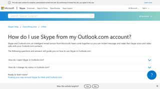How do I use Skype from my Outlook.com account? | Skype Support
