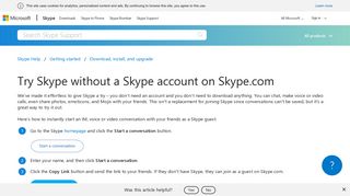 Try Skype without a Skype account on Skype.com | Skype Support