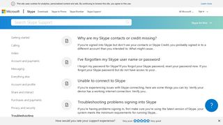 Troubleshooting - Skype Support