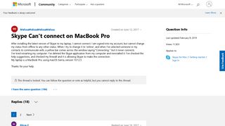Skype Can't connect on MacBook Pro - Microsoft Community