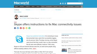 Skype offers instructions to fix Mac connectivity issues | Macworld