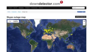 Skype outage map - Downdetector
