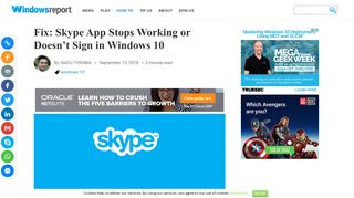 Fix: Skype App Stops Working or Doesn't Sign in Windows 10