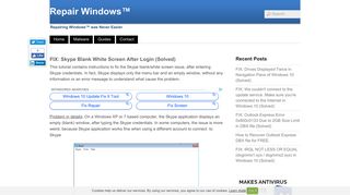FIX: Skype Blank White Screen After Login (Solved) • Repair Windows™