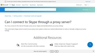 Can I connect to Skype through a proxy server? | Skype Support