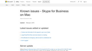 Known issues - Skype for Business on Mac - Office Support - Office 365