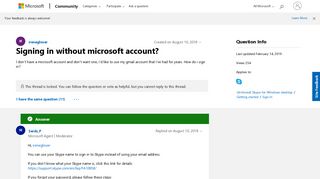 Signing in without microsoft account? - Microsoft Community