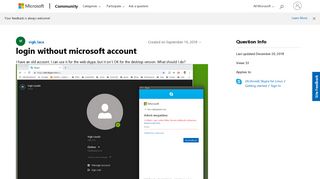 login without microsoft account - Microsoft Community