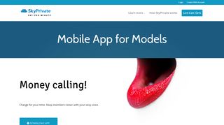 Mobile App for Models • SkyPrivate Skype Cam Models
