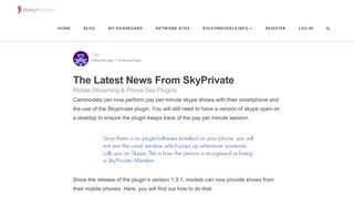 The Latest News From SkyPrivate - Welcome to BoleynModels