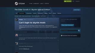 Can't login to skyrim mods :: The Elder Scrolls V: Skyrim Special ...