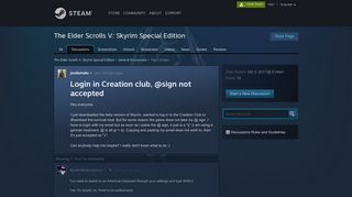 Login in Creation club, @sign not accepted :: The Elder Scrolls V ...