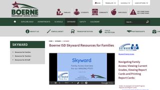 Skyward / Resources for Families - Boerne ISD