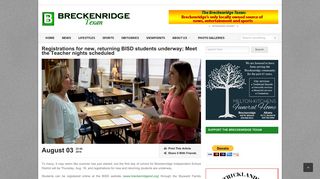 Registrations for new, returning BISD students ... - Breckenridge Texan