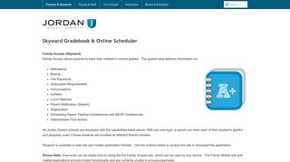 Skyward Gradebook & Online Scheduler | Jordan School District