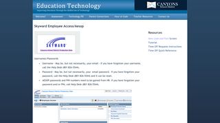 Skyward Employee Access/Aesop - EdTech