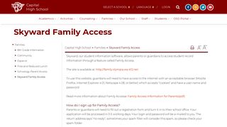 Skyward Family Access - Capital High School