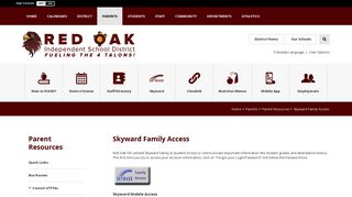 Parent Resources / Skyward Family Access - Red Oak ISD