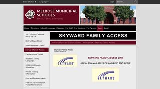 Skyward Family Access - Melrose Municipal Schools