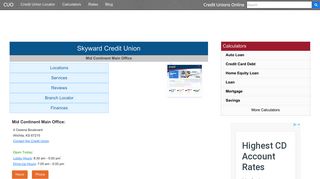 Skyward Credit Union - Wichita, KS - Credit Unions Online