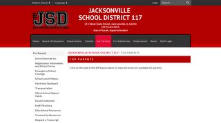 For Parents - Jacksonville School District 117